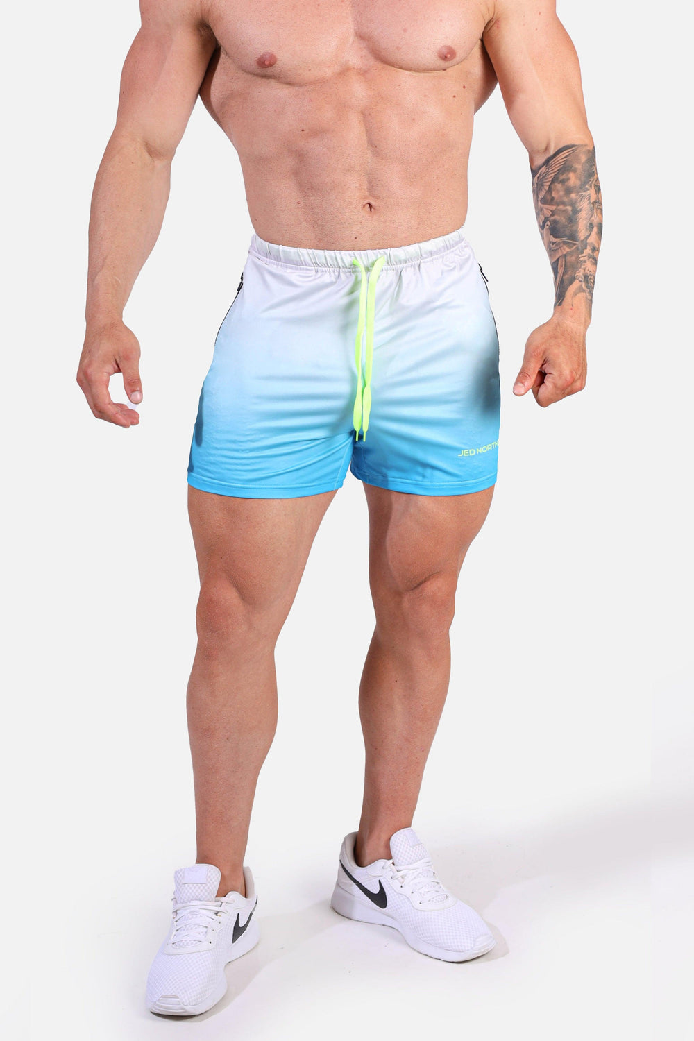Agile Bodybuilding 4'' Shorts w Zipper Pockets - Blue Ombre