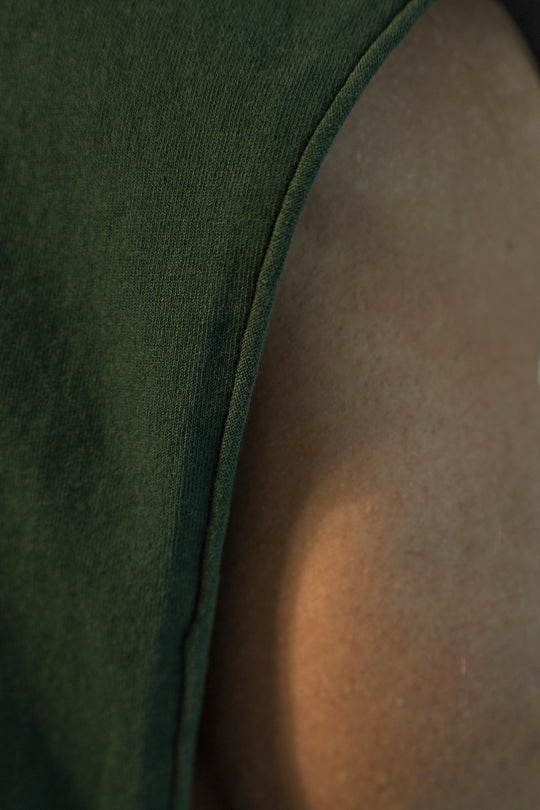 Box Cut Muscle Tee - Forest Green