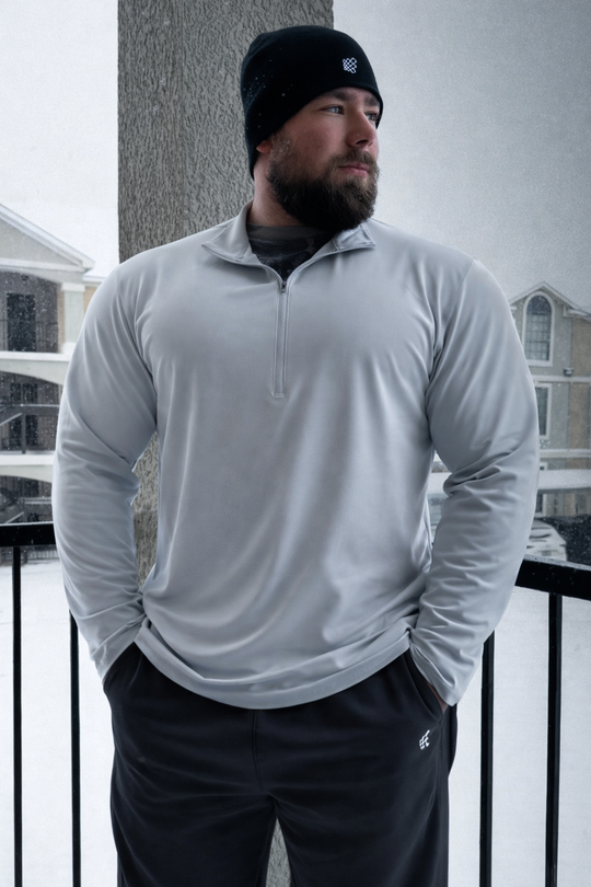Quarter-Zip Training Long Sleeve - Heather Gray