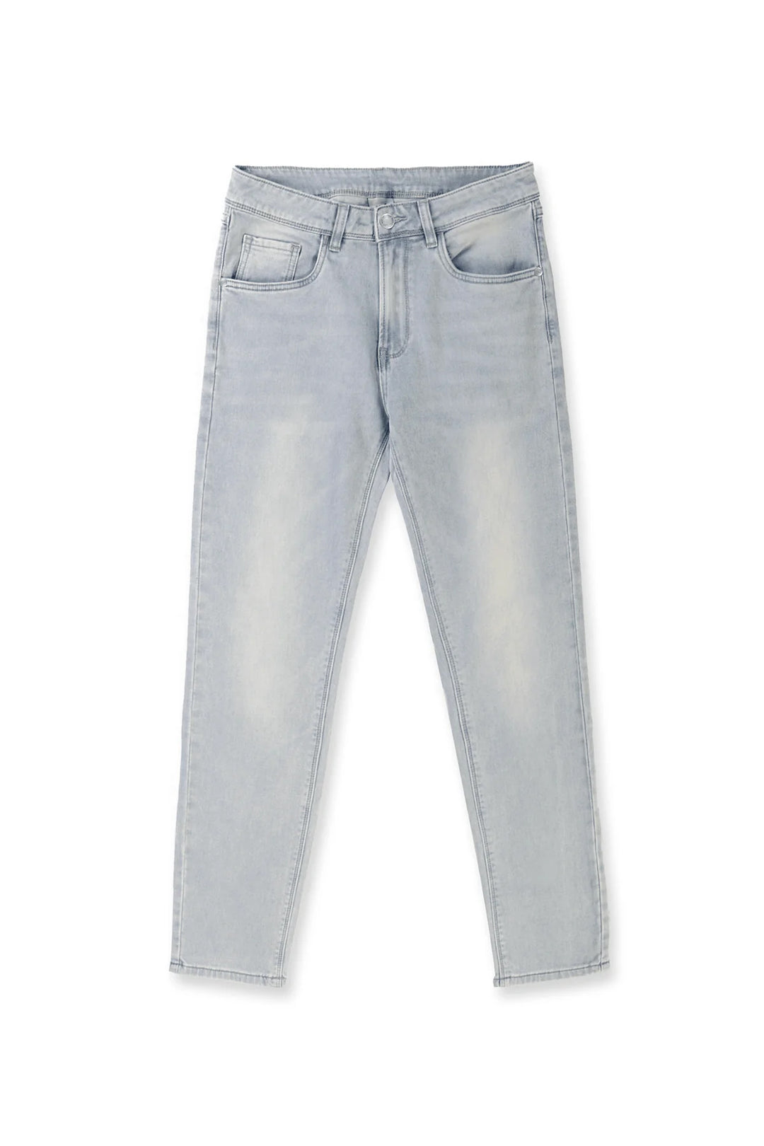Men's Premium Fitted Stretchy Jeans - Faded Light Blue