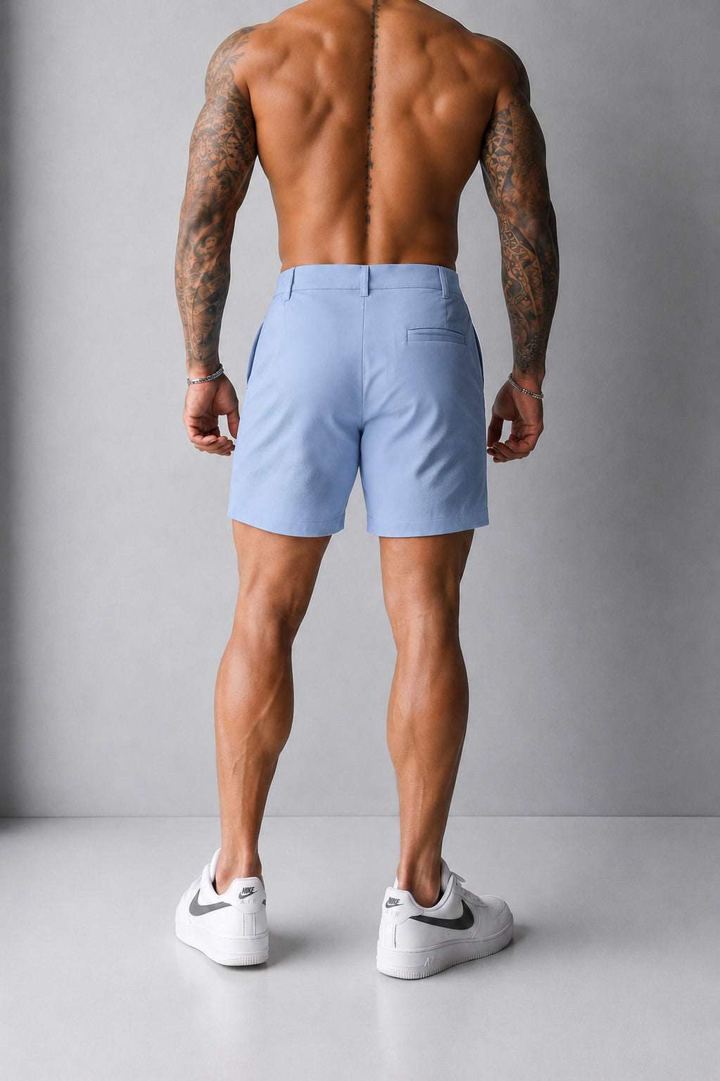 Flex Waist Chino Shorts - Light Blue