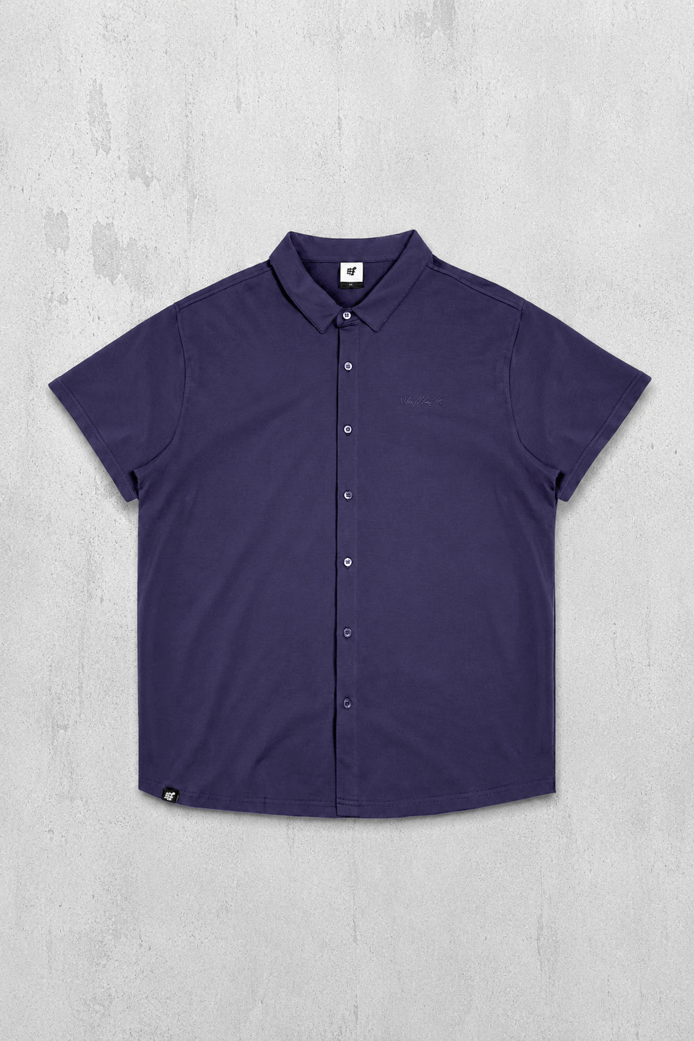 Premium Stretch Button-Up Shirt - Navy Blue