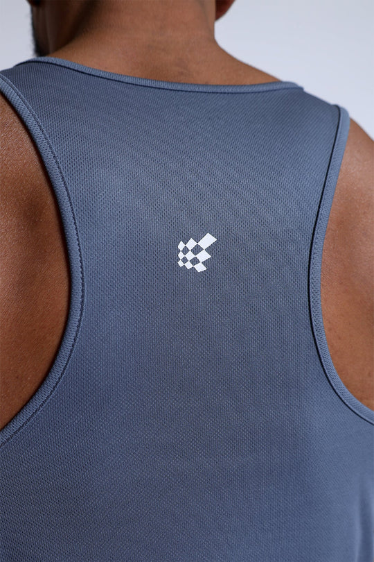 Fast-Dry Bodybuilding Workout Stringer - Gray USA Logo