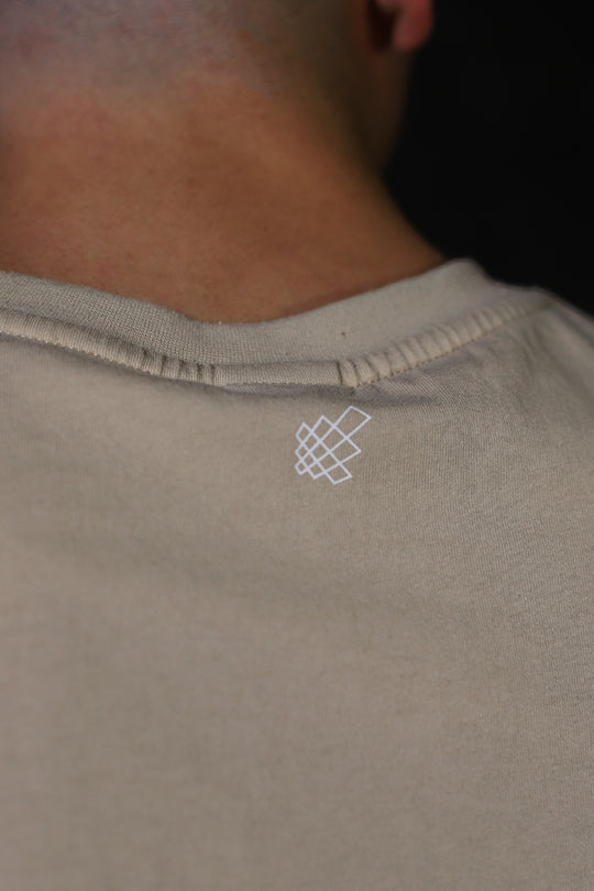 Box Cut Muscle Tee - Light Khaki