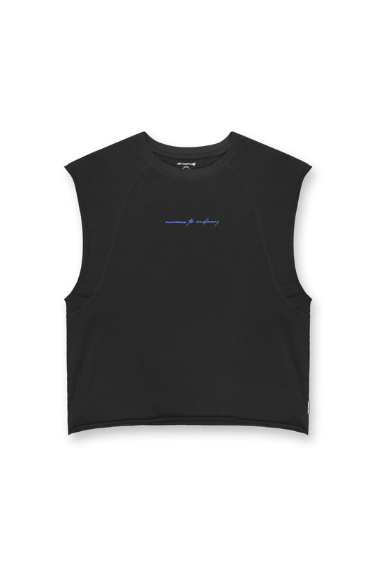 Raglan Sleeveless Muscle Tank - All Black