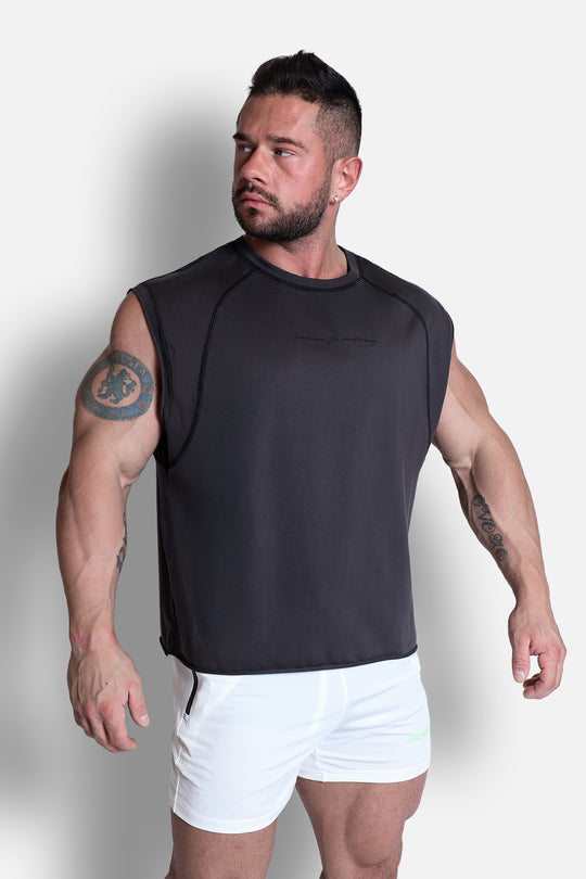 Raglan Sleeveless Tank Top - Dark Gray