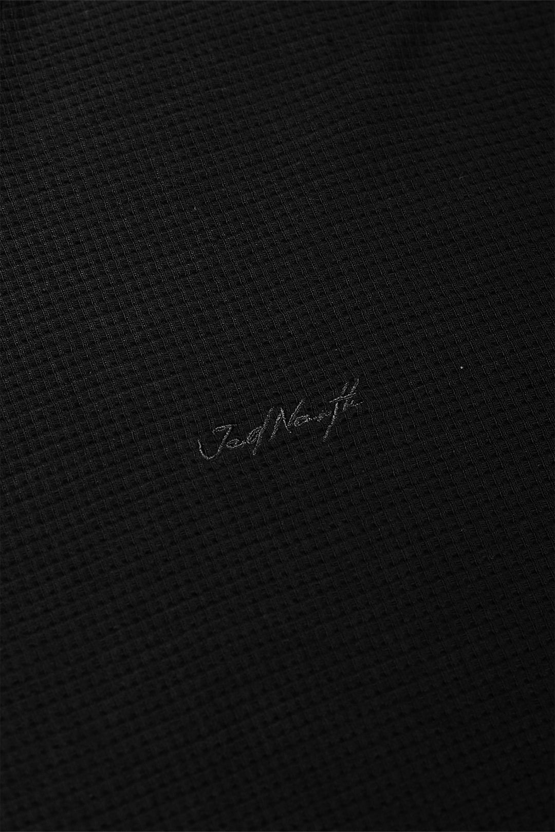 Waffle Henley T-Shirt - Black