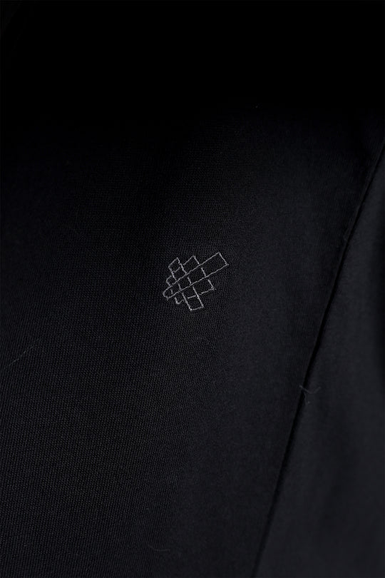 Raw Cut Crewneck Oversized Tee - Black