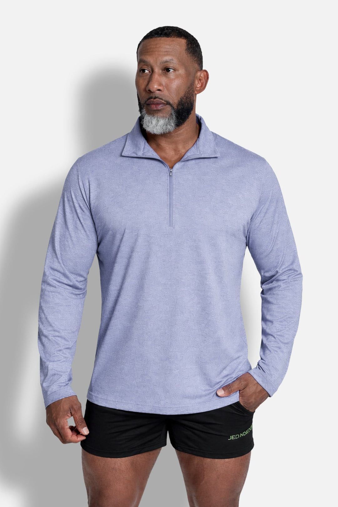 Quarter-Zip Training Long Sleeve - Heather Blue