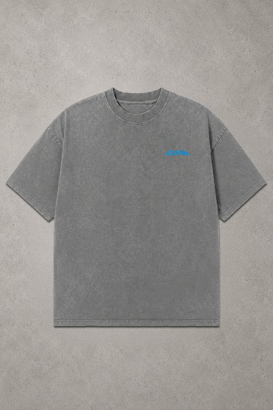 Acid Washed Oversized T-Shirt - Storm Gray