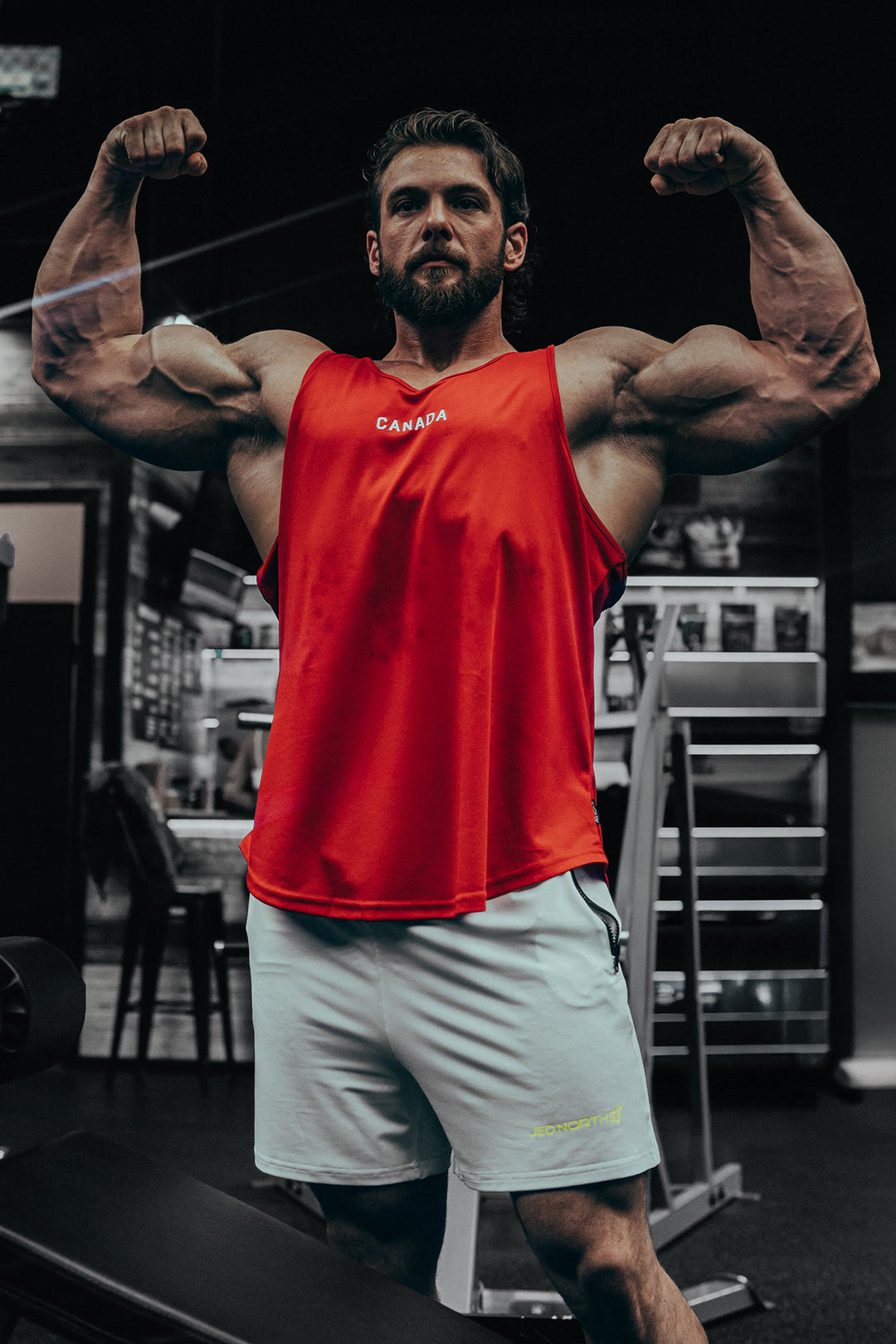 Fast-Dry Bodybuilding Workout Stringer - OH CANADA RED