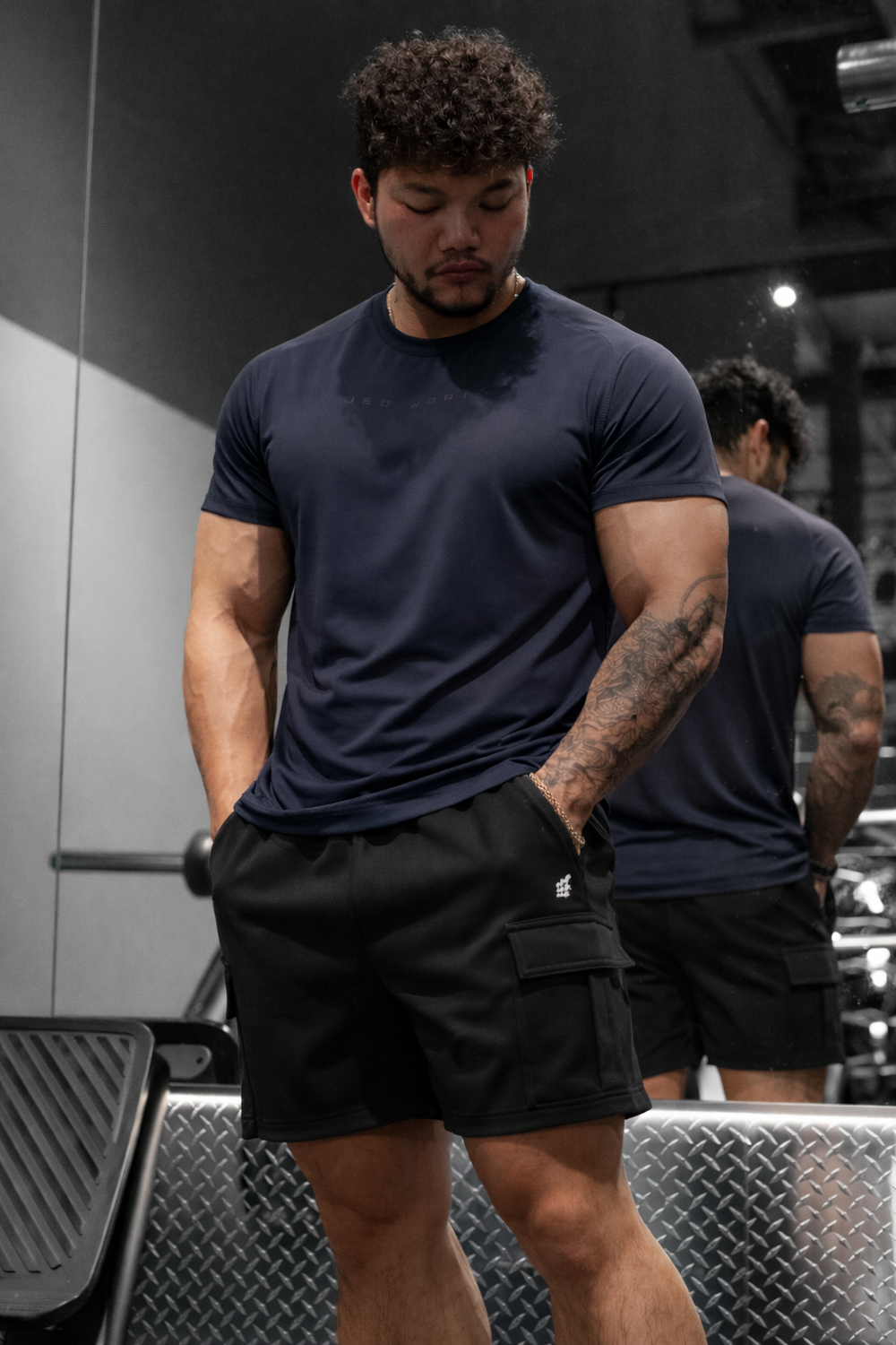 Men's Cargo Sweat Shorts - Black