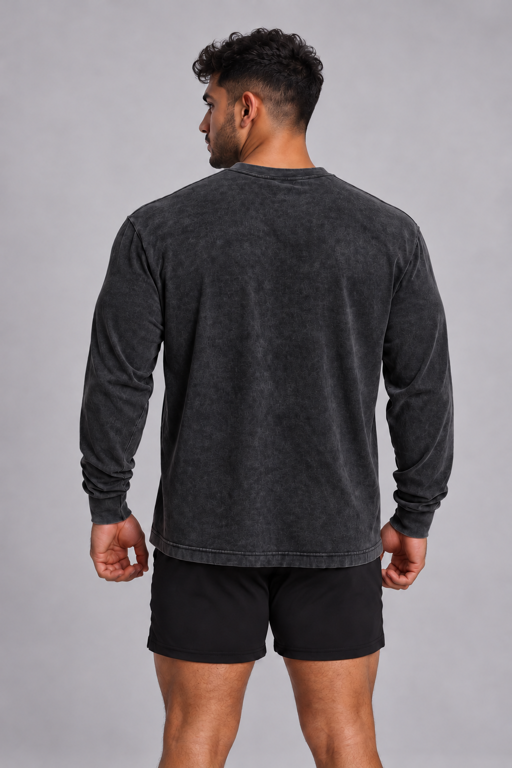 Vintage Wash Long Sleeve T-Shirt - Black