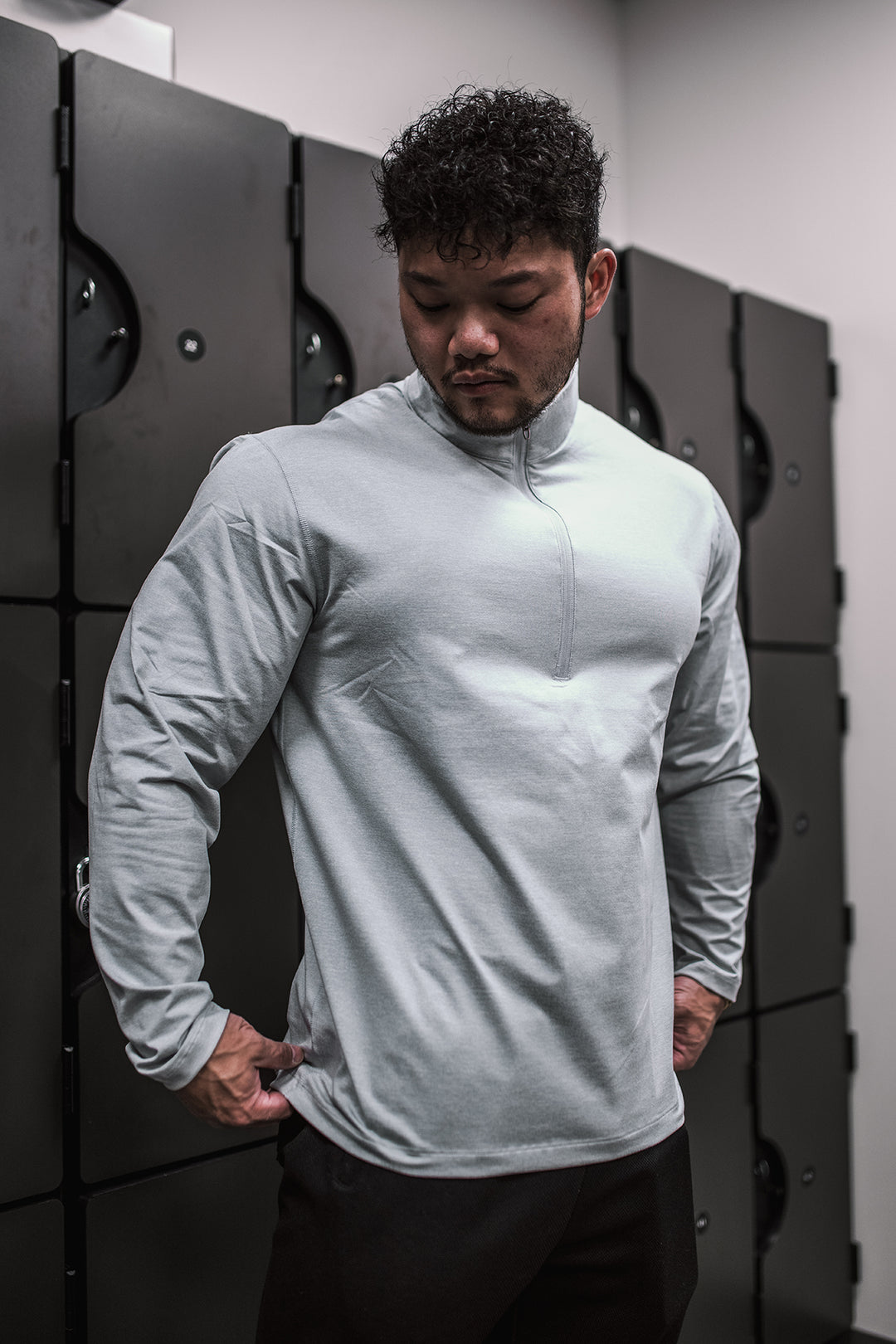 Quarter-Zip Training Long Sleeve - Heather Gray