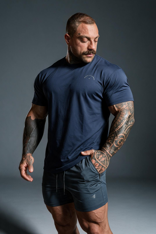 Back to Basics Casual Tee - Navy Blue