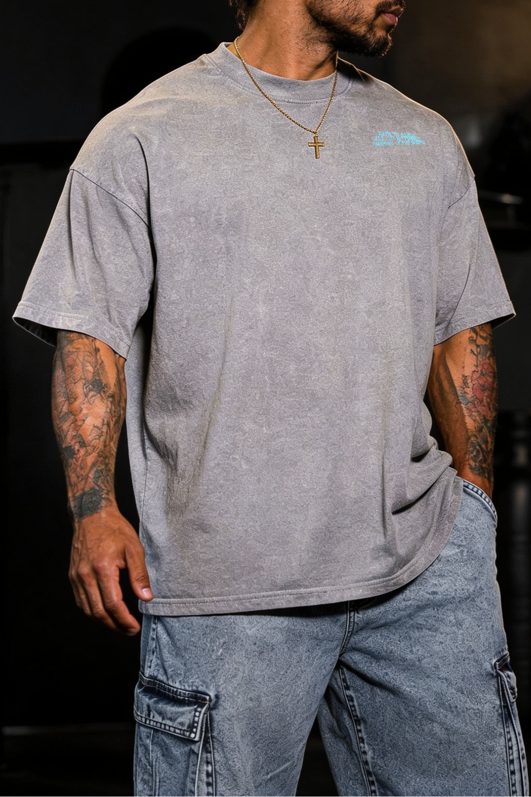 Vintage Washed Oversized T-Shirt - Storm Gray