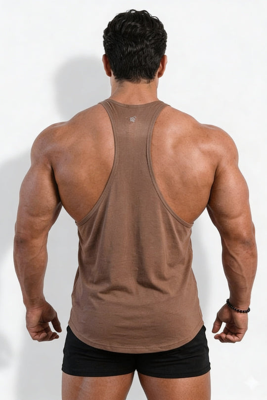 Classic Bodybuilding Racerback Stringer - Walnut Brown